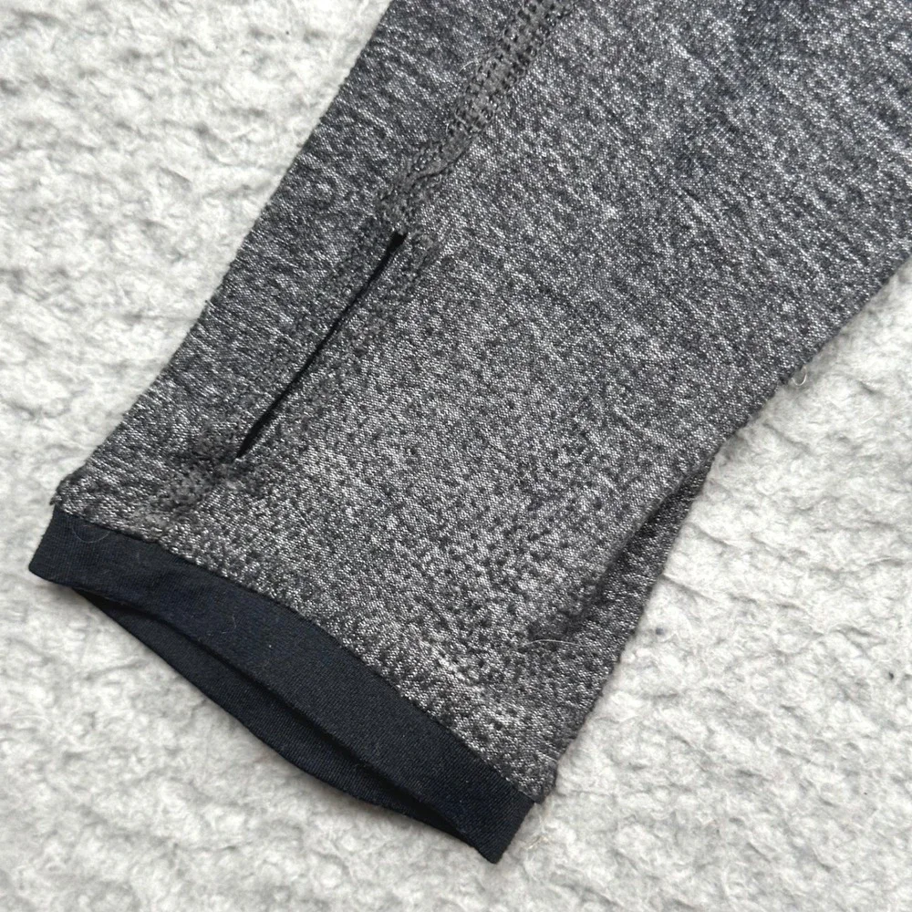 Lululemon Pace Pusher Top Women's 6 Heathered Black Mesh Long Sleeve Running